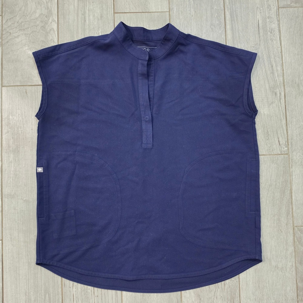 FIGS Women's Size Small Rafaela Oversize Scrub Shirt Top Navy Blue PO#1668